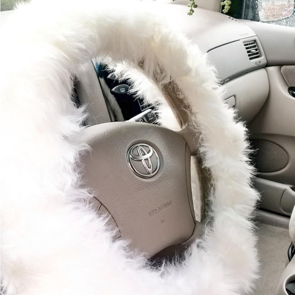 Sheepskin Warm Steering Wheel Cover Woolen Handbrake Car Accessory Auto … - Picture 2 of 3